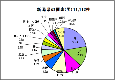 新潟県の罹患（男）11,112件